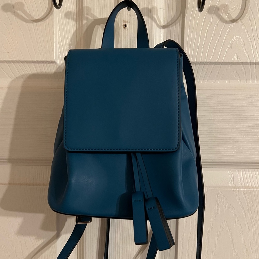BNWOT French Connection Mini Leather Backpack in Blue